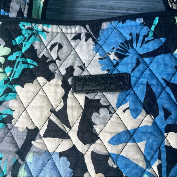 Vera Bradley | Essentials Tote Bag HandBag in Camo Floral Pattern Blue & Black - Picture 2 of 8